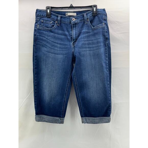 Levi’s 14 women’s cuffed Capri jean shorts - Picture 1 of 12